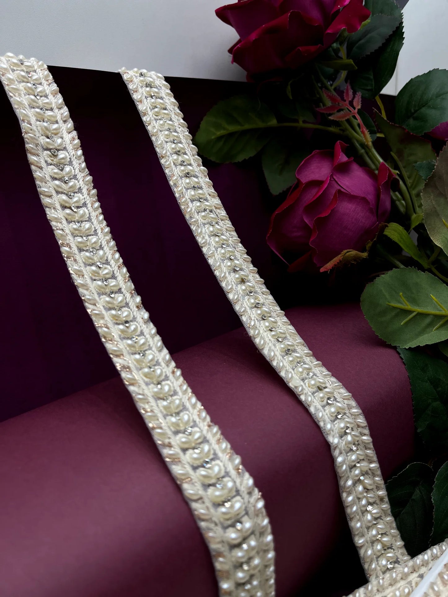 Moti Lace Border Trim for Bridal Saree & Dresses MO2822/PRO119798