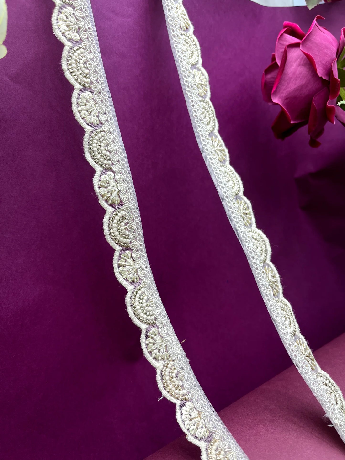 Embroidered Lace Lucknowi Jari Border JA13825/PRO127238