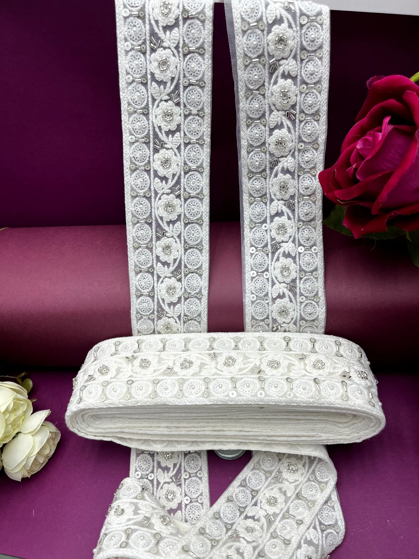 Embroidered Lace Lucknowi Jari Border JA4981/PRO47206
