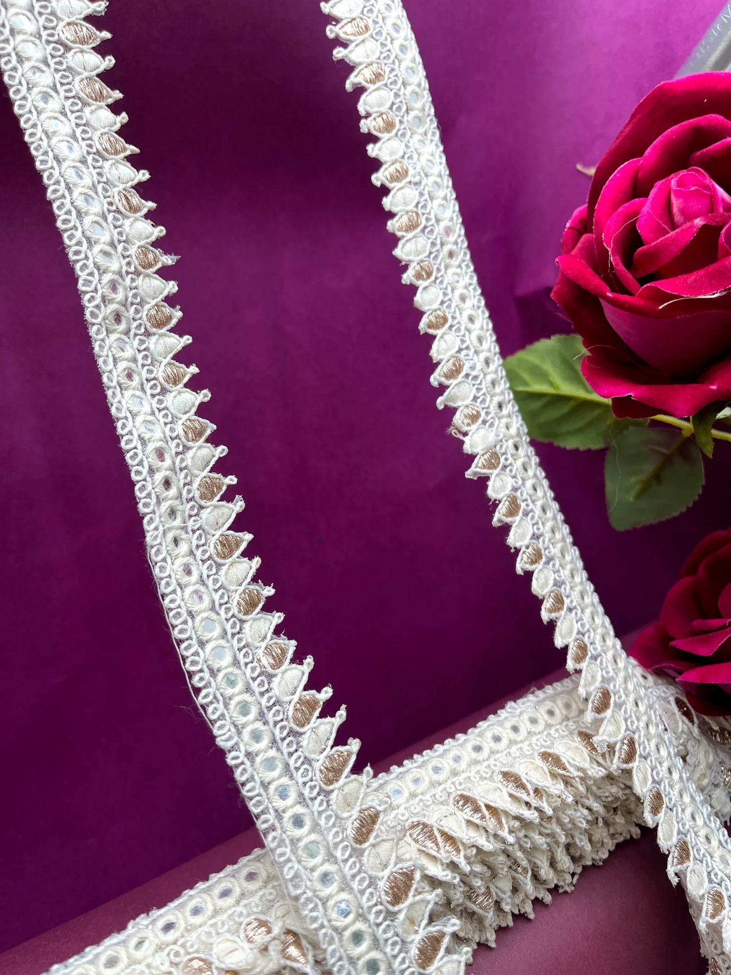 Embroidered Lace Lucknowi Jari Border JA6386/PRO56199