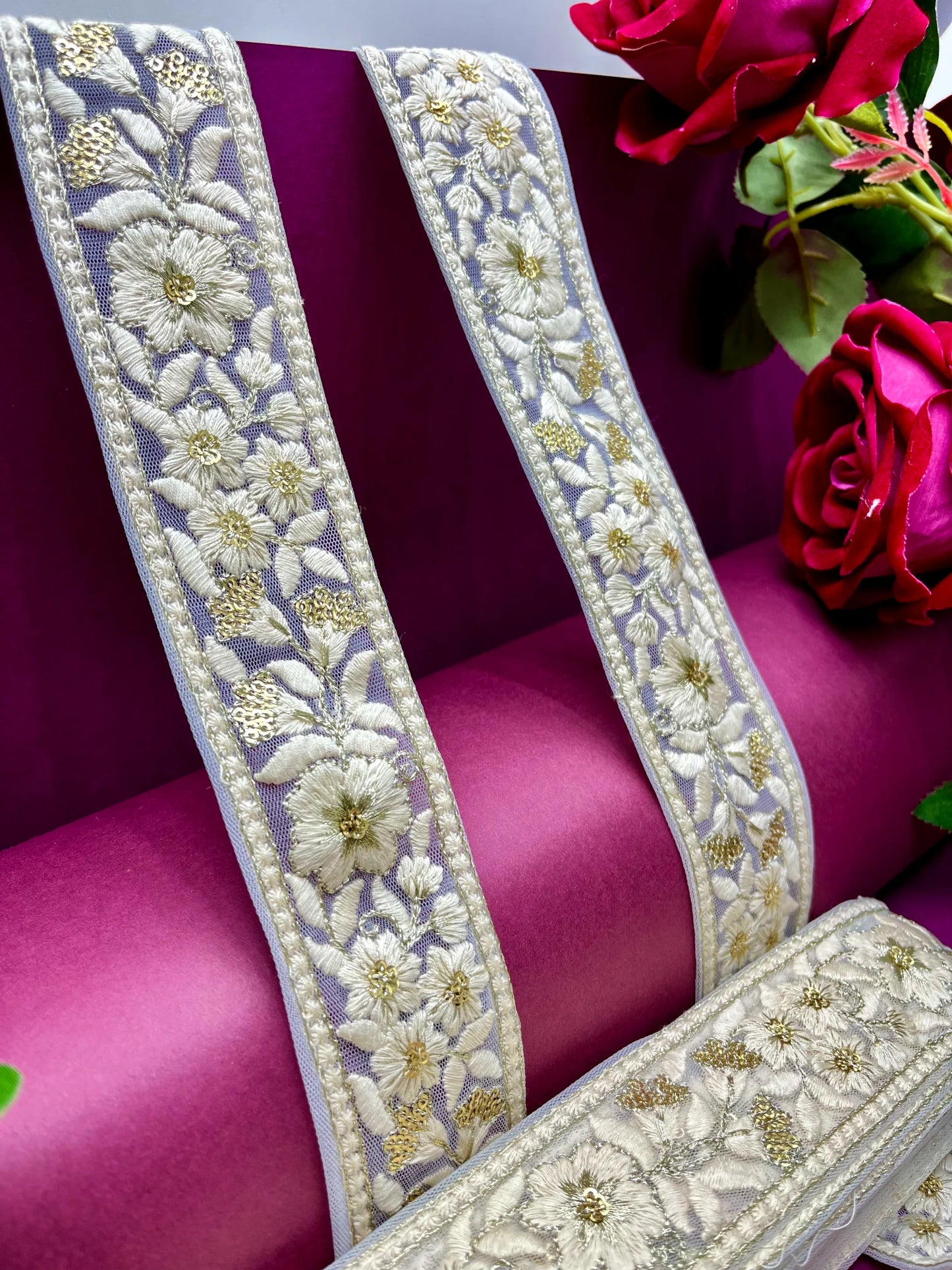 Embroidered Lace Lucknowi Jari Border JA7968/PRO69019