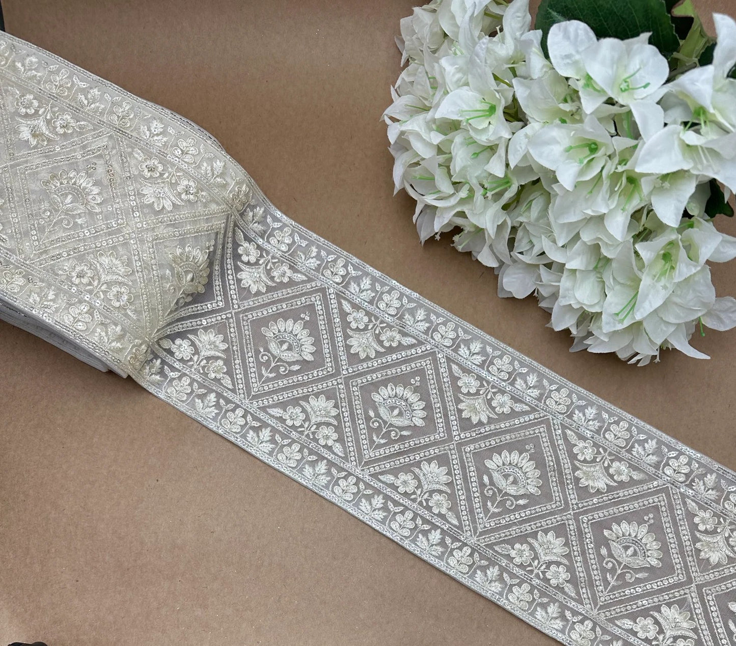 Embroidered Lace Lucknowi Jari Border JA12218