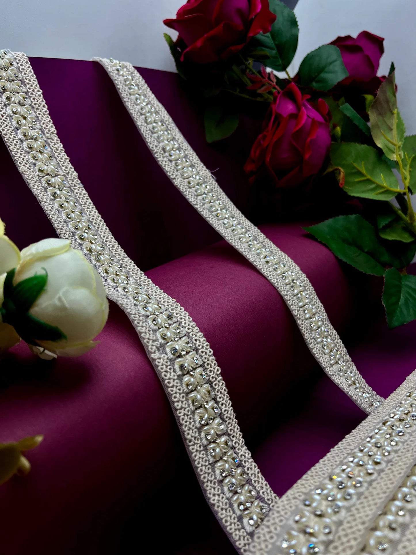 Moti Lace Border Trim for Bridal Saree & Dresses MO2905/PRO120601