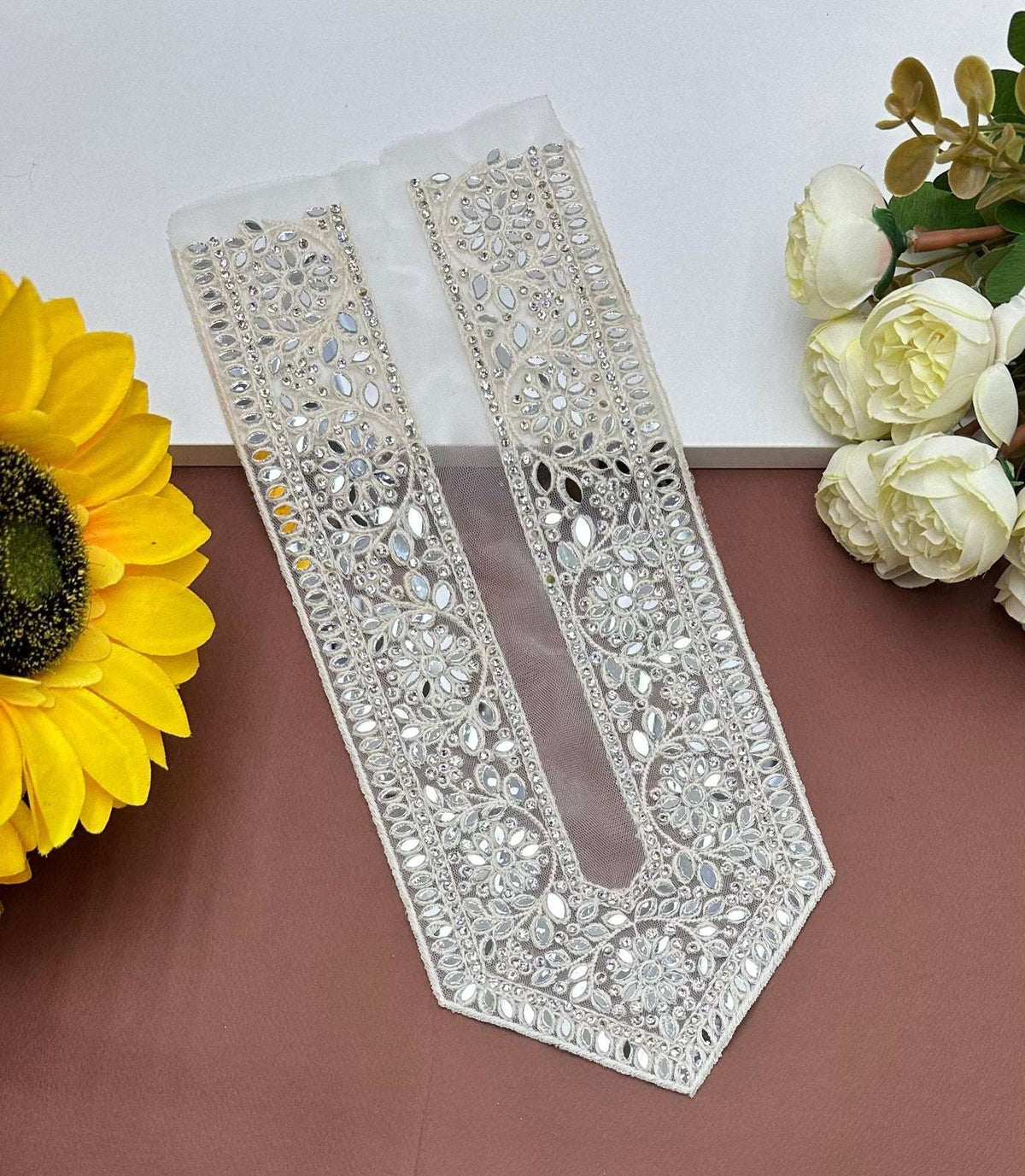 Embroidered Neck Patch Design NE1037 - Artiza Lace