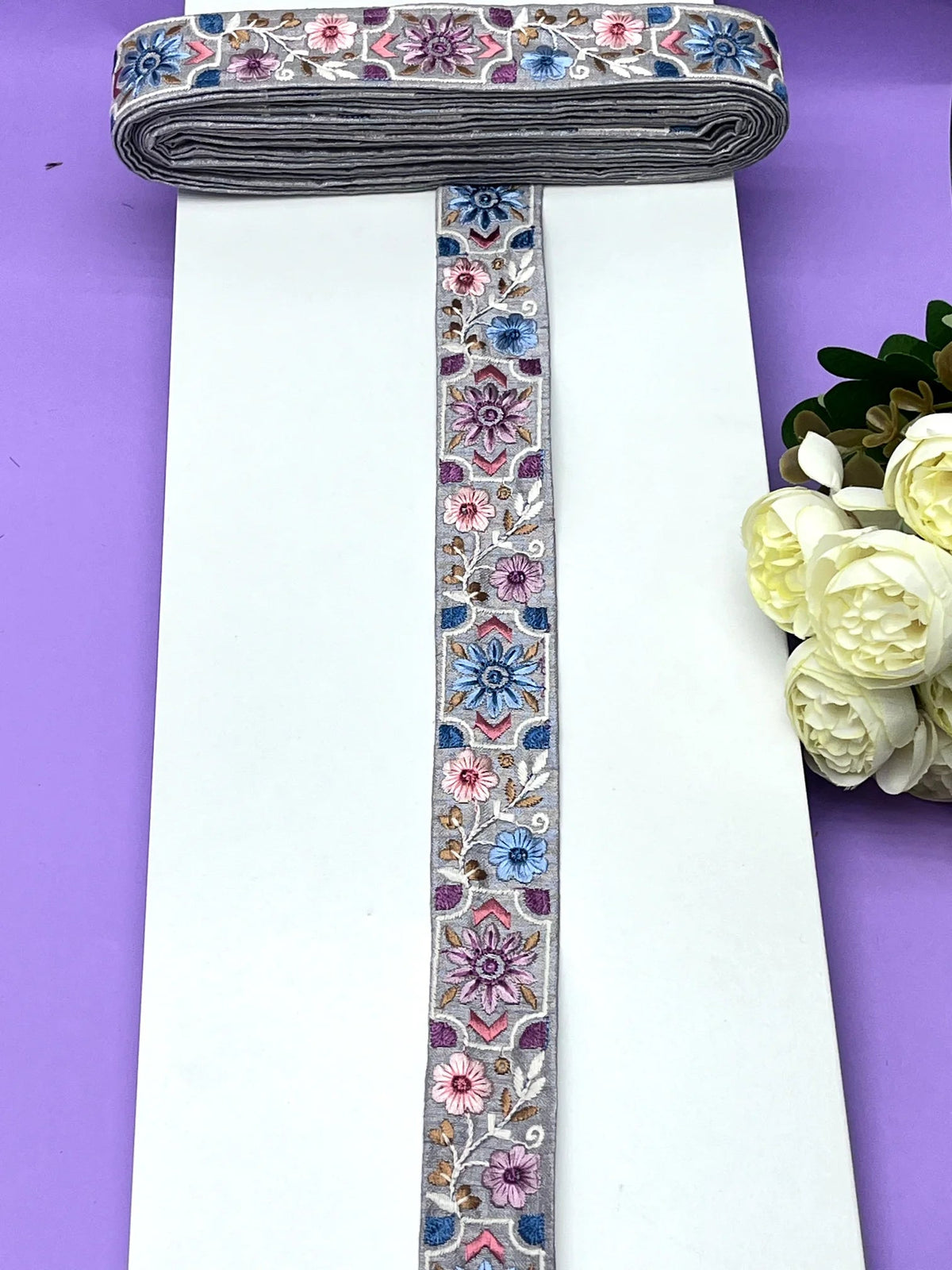 Embroidered Zari Border 120 – 5 Colours | Artiza Lace