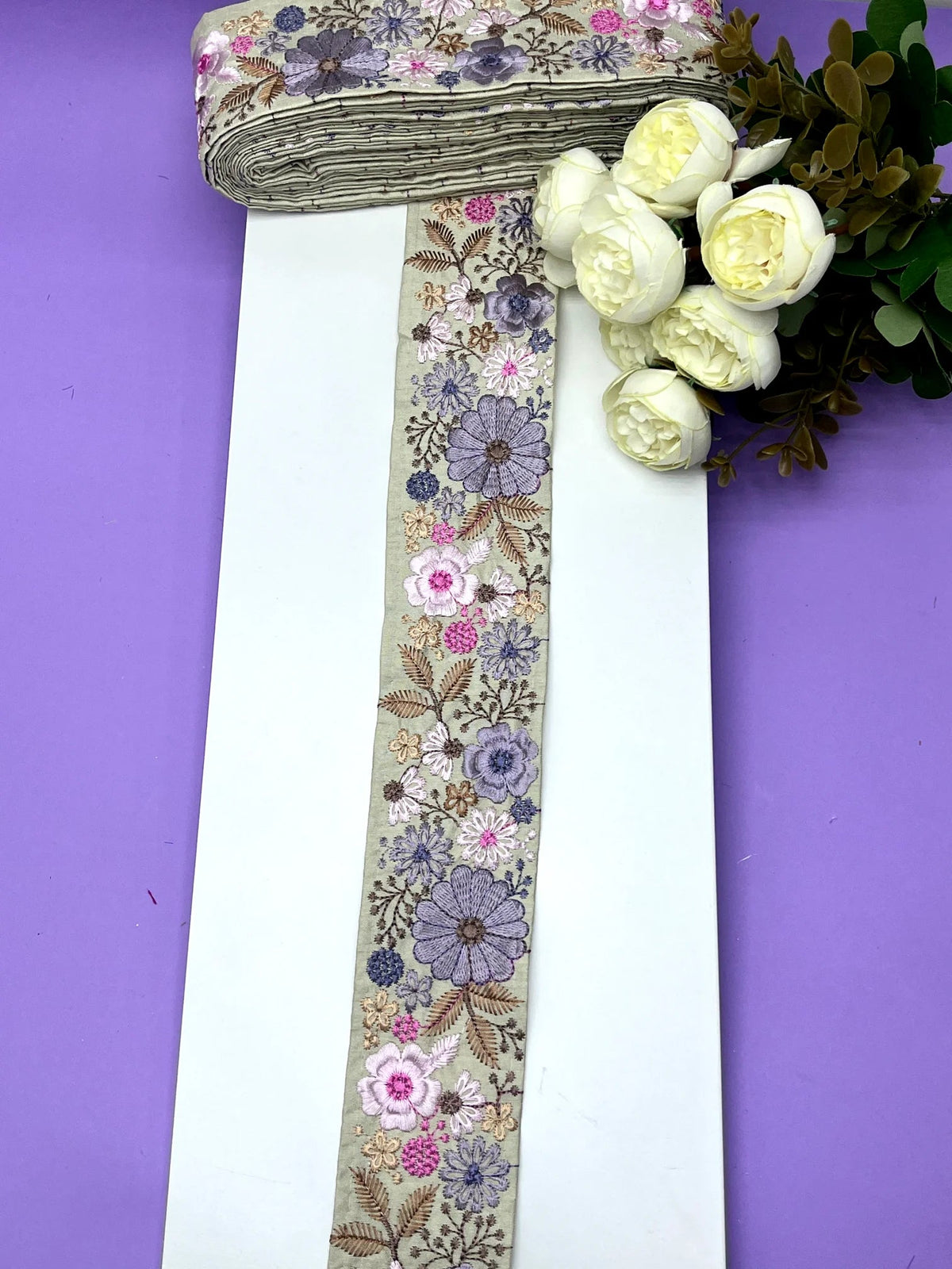 Embroidered Zari Border 123 – 7 Colours | Artiza Lace