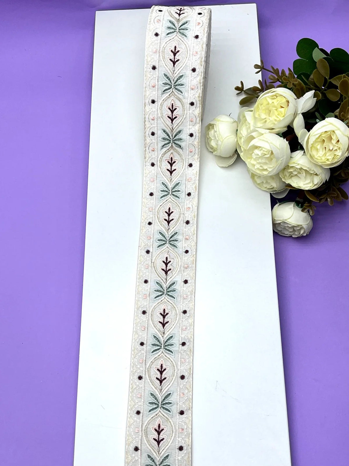 Embroidered Zari Border 127 – 2 Colours | Artiza Lace