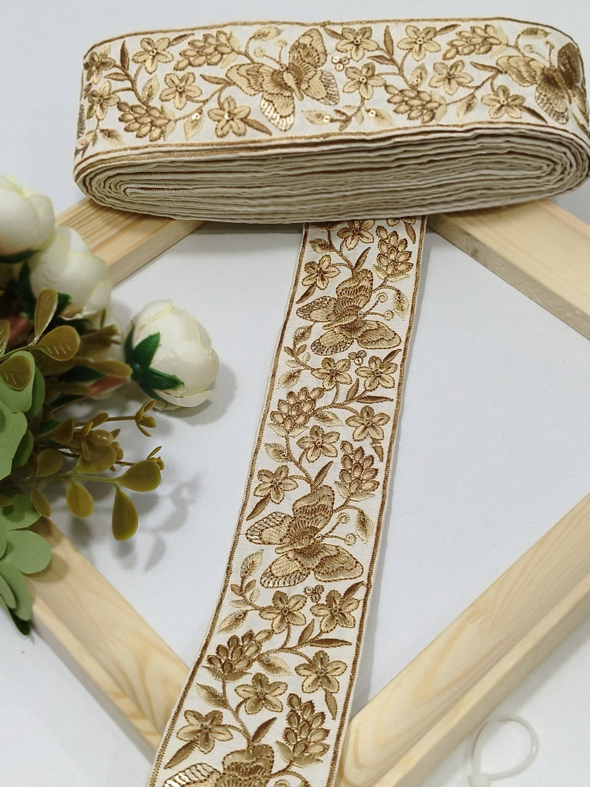 Embroidered Zari Border 135 – 2 Colours | Artiza Lace