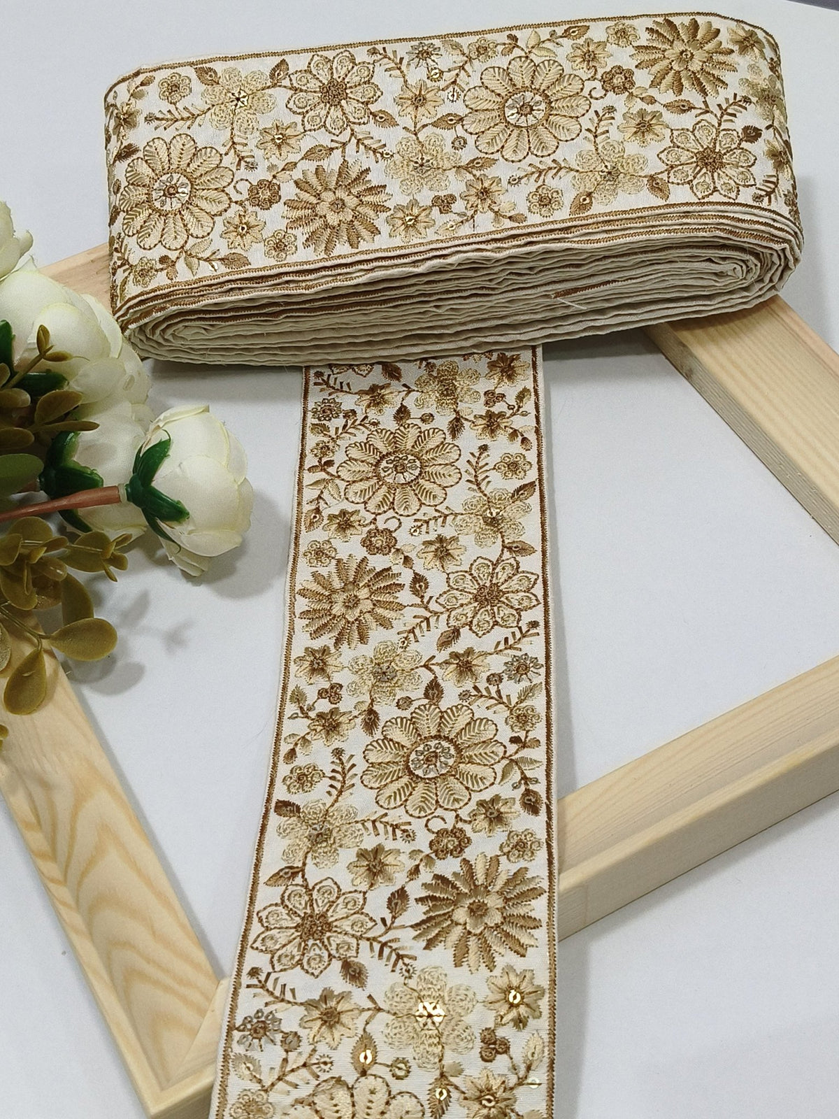 Embroidered Zari Border 137 – 2 Colours | Artiza Lace