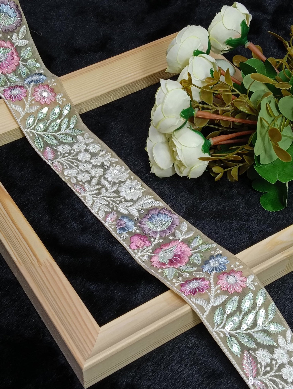 Embroidered Zari Border 138 – 6 Colours | Artiza Lace