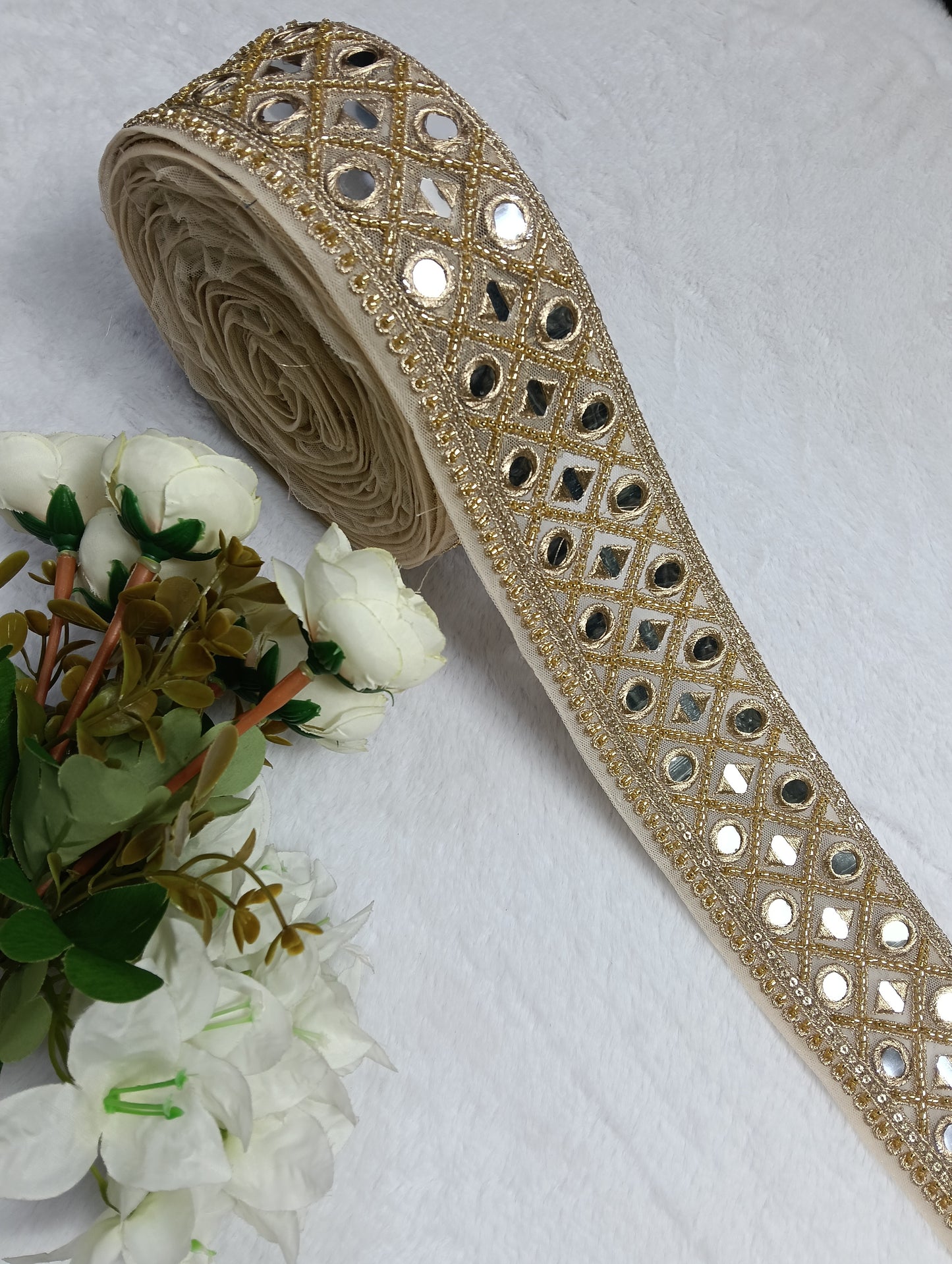 Authentic Mirror-Work Lace — Vibrant Festive Styling ha6496