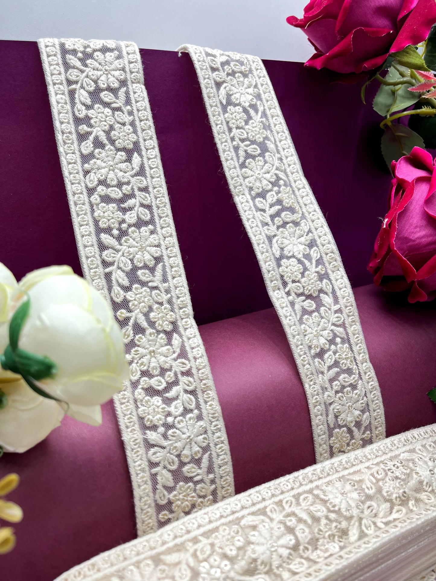 Embroidered Lace Lucknowi Jari Border JA12666/PRO111646