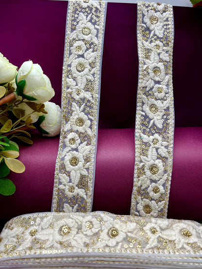 Embroidered Lace Lucknowi Jari Border JA12937/PRO114894