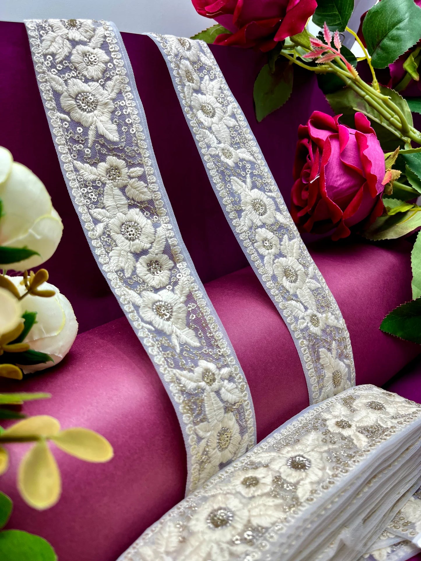 Embroidered Lace Lucknowi Jari Border JA12937/PRO114894