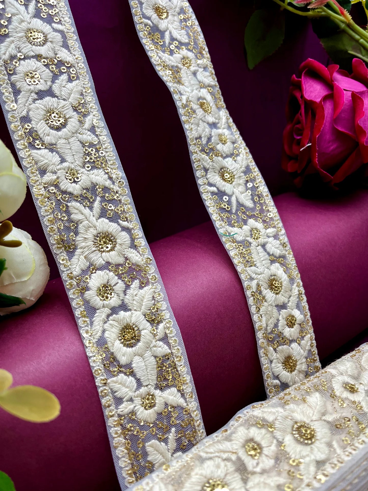 Embroidered Lace Lucknowi Jari Border JA12937/PRO114894