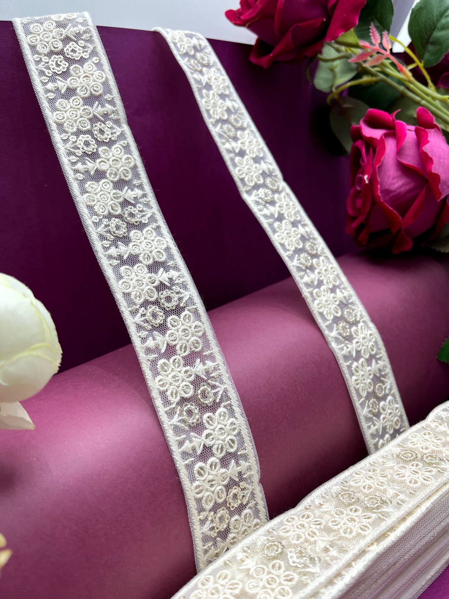 Embroidered Lace Lucknowi Jari Border JA13116/PRO116706