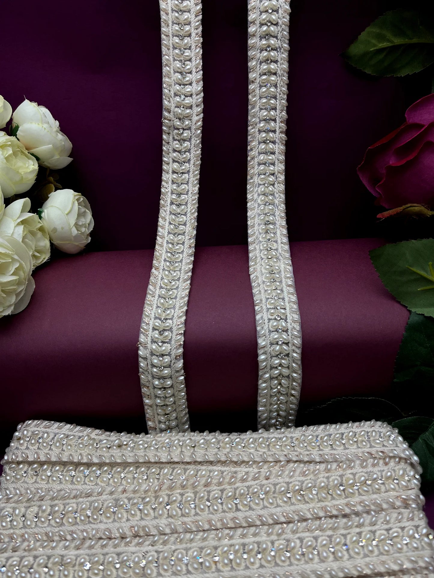 Moti Lace Border Trim for Bridal Saree & Dresses MO2822/PRO119798