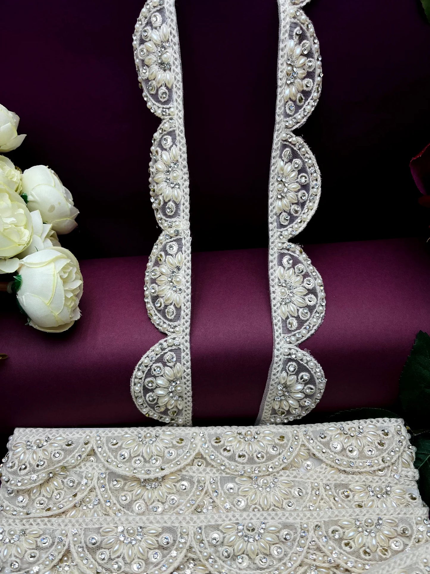 Moti Lace Border Trim for Bridal Saree & Dresses MO2842/PRO120028