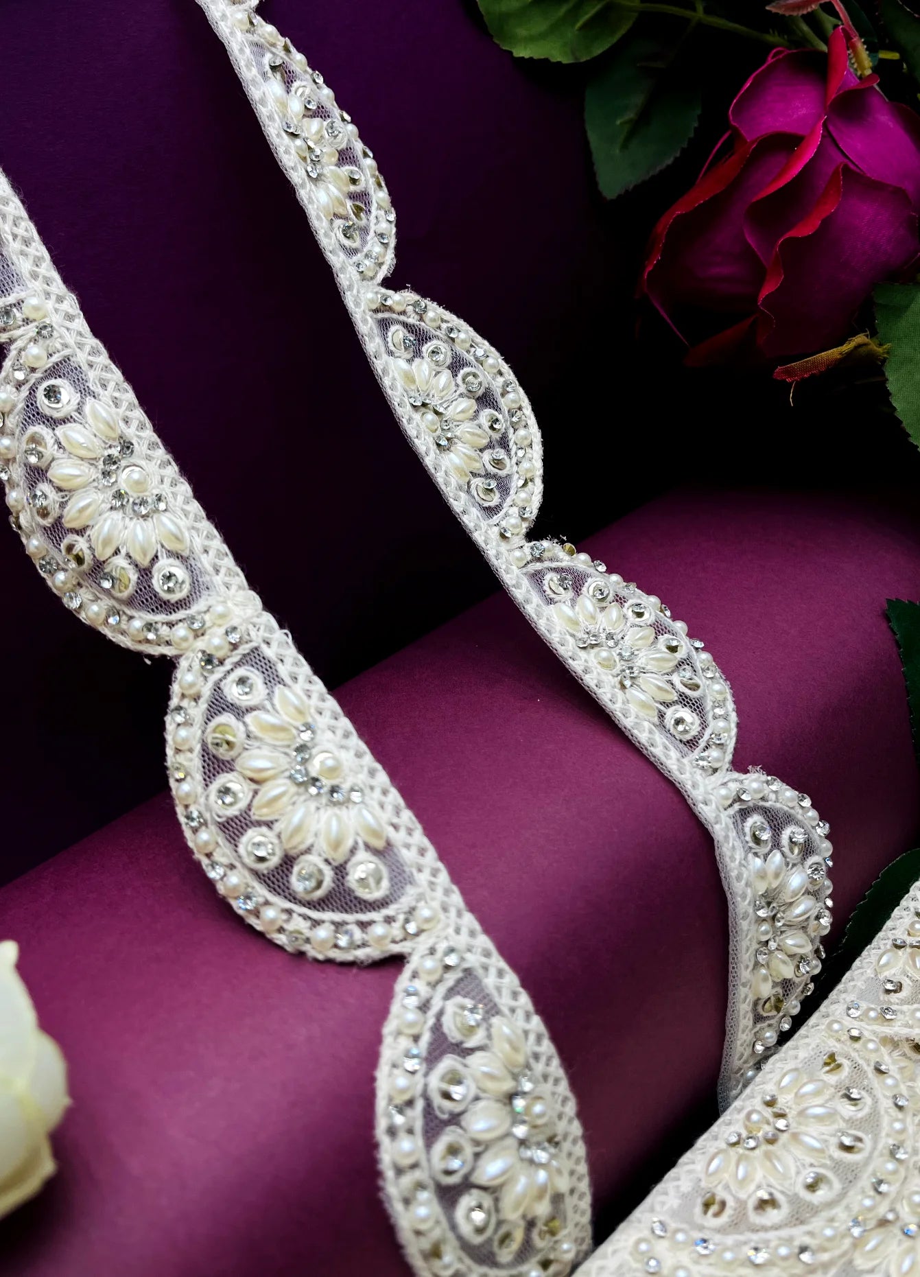 Moti Lace Border Trim for Bridal Saree & Dresses MO2842/PRO120028