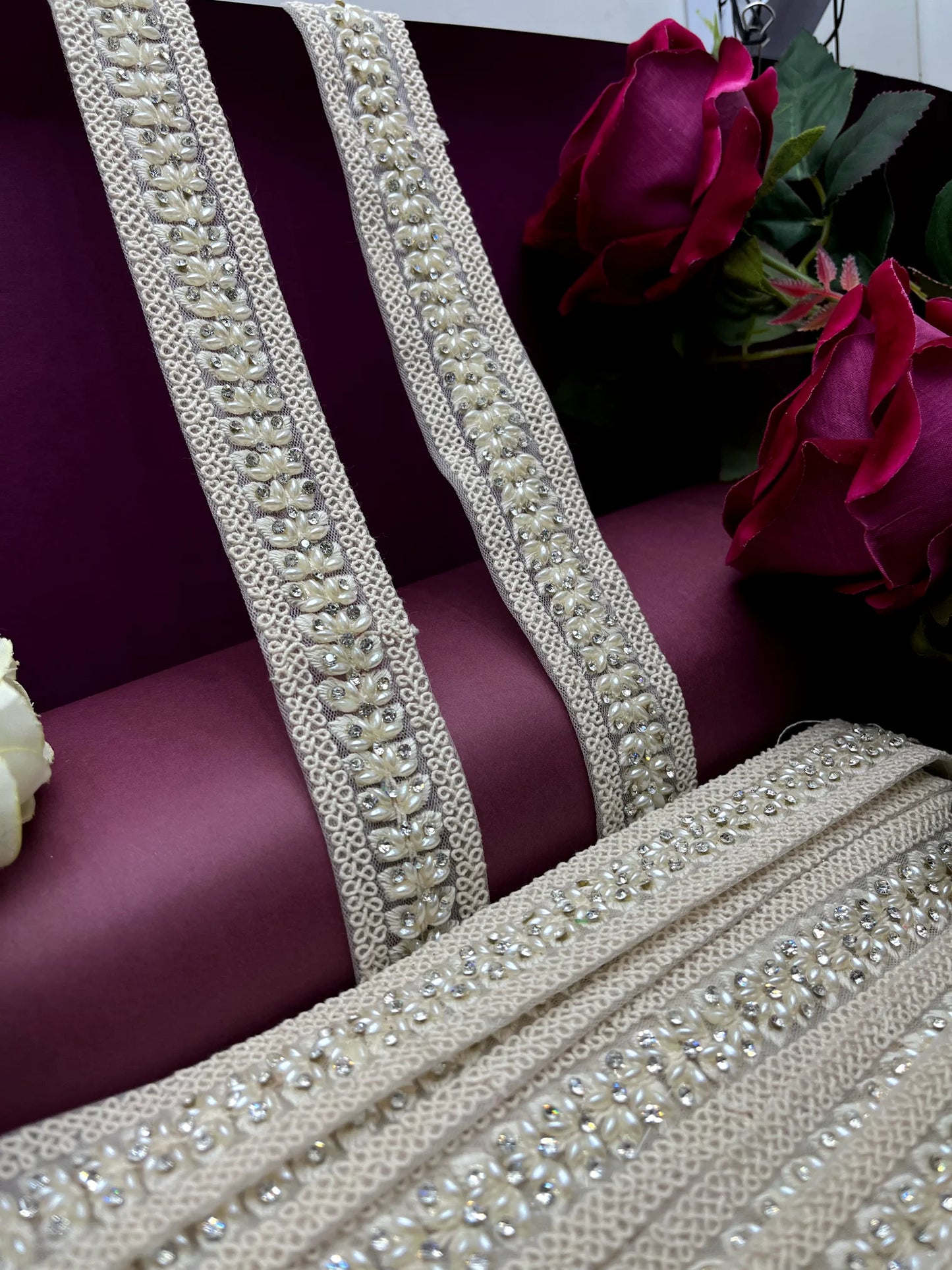 Moti Lace Border Trim for Bridal Saree & Dresses MO2926/PRO120632