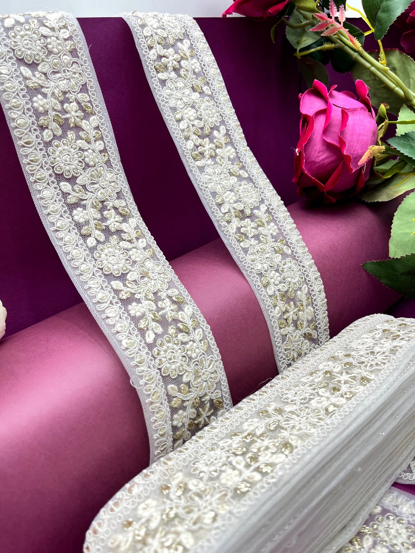 Embroidered Lace Lucknowi Jari Border JA13608/PRO123762