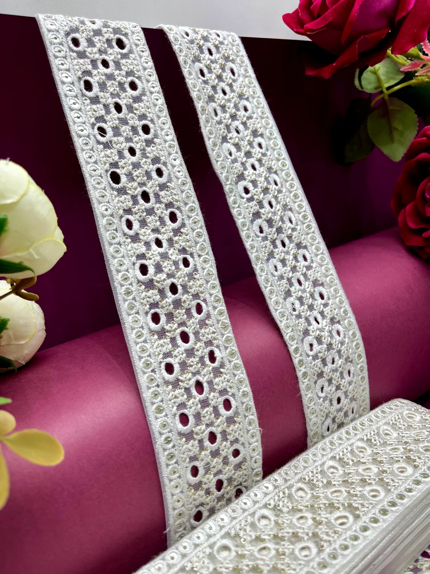 Embroidered Lace Lucknowi Jari Border JA13654/PRO124914