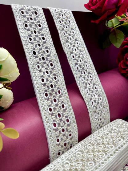 Embroidered Lace Lucknowi Jari Border JA13654/PRO124914