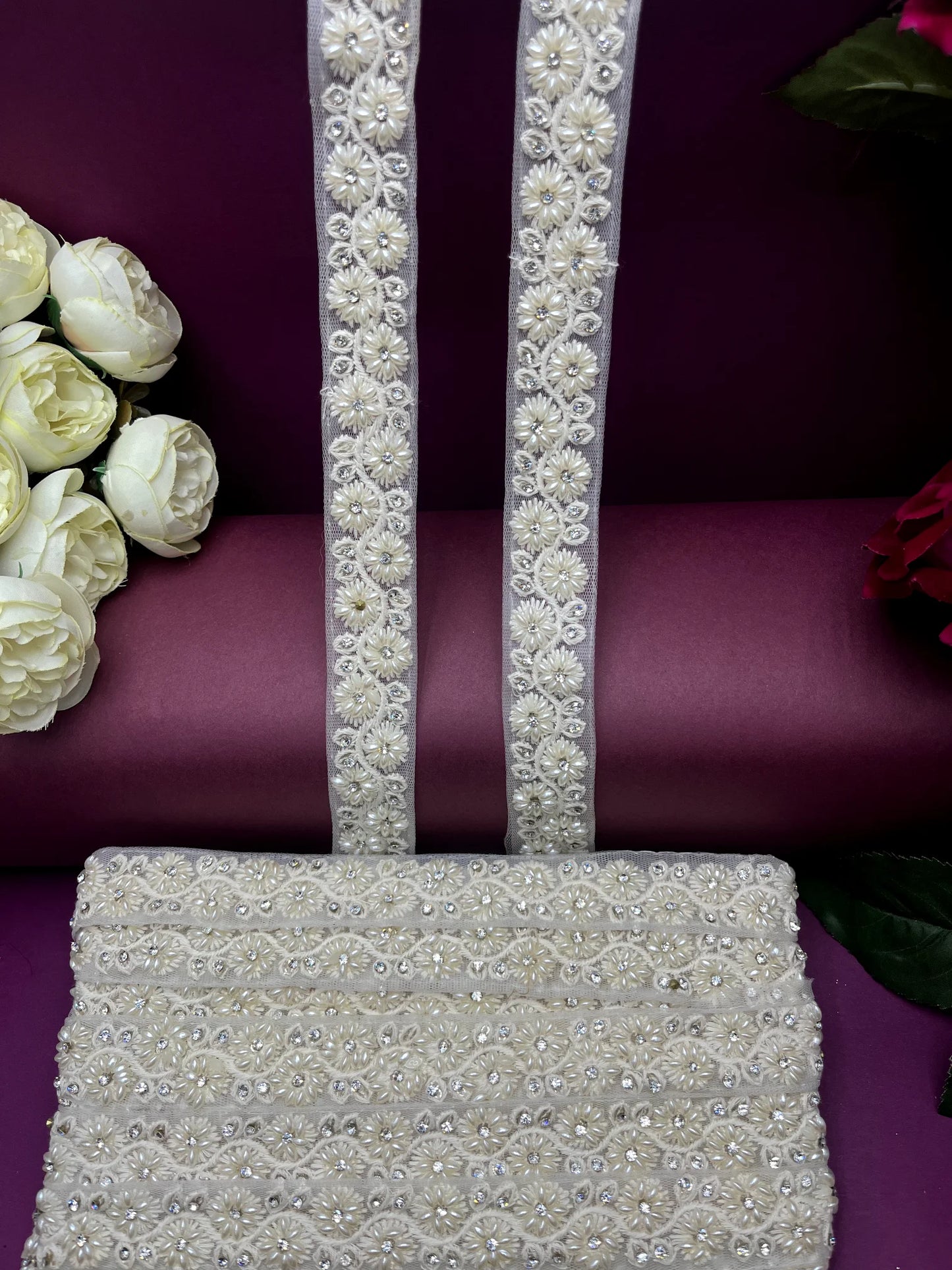 Moti Lace Border Trim for Bridal Saree & Dresses MO3033/PRO125602