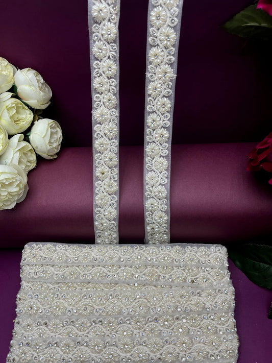 Moti Lace Border Trim for Bridal Saree & Dresses MO3033/PRO125602