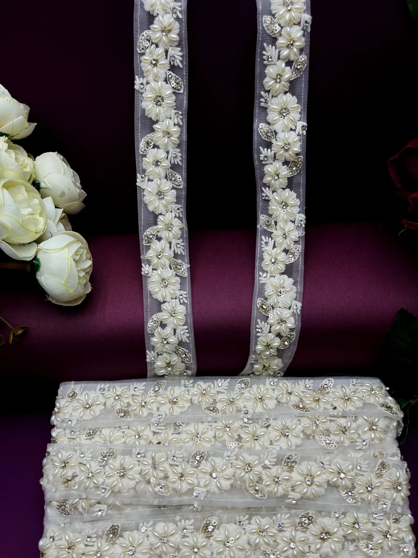 Moti Lace Border Trim for Bridal Saree & Dresses MO3036/PRO125605