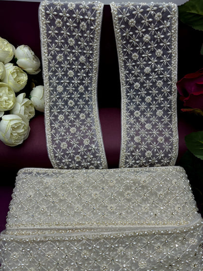 Moti Lace Border Trim for Bridal Saree & Dresses MO3119/PRO127144