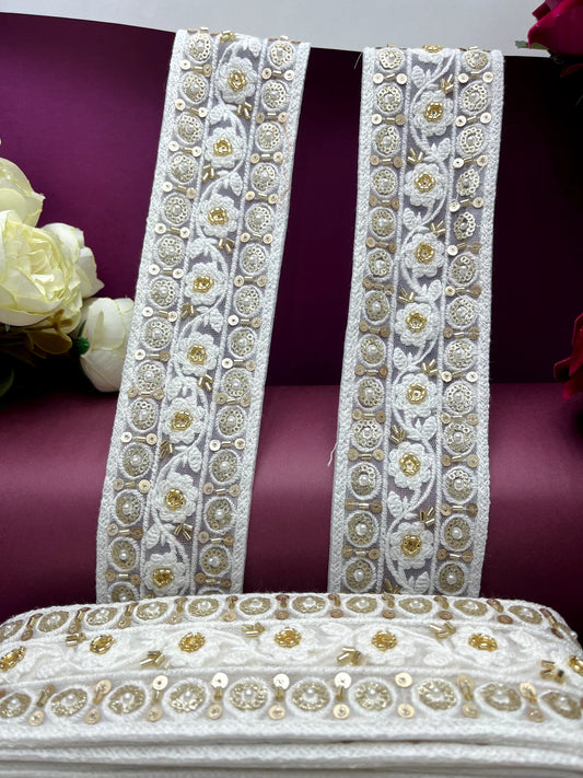 Embroidered Lace Lucknowi Jari Border JA4981/PRO47206