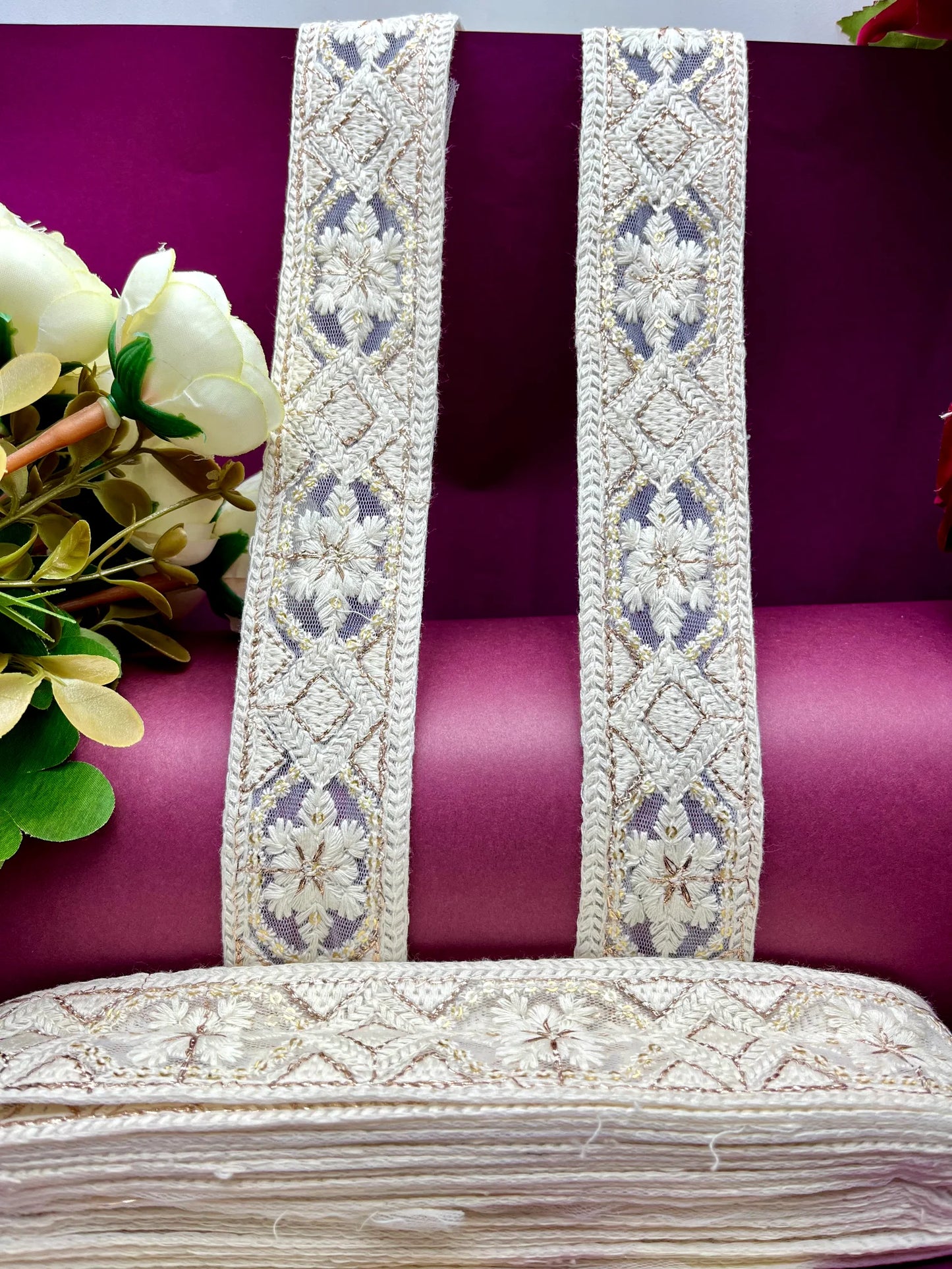 Embroidered Lace Lucknowi Jari Border JA12019/PRO103954