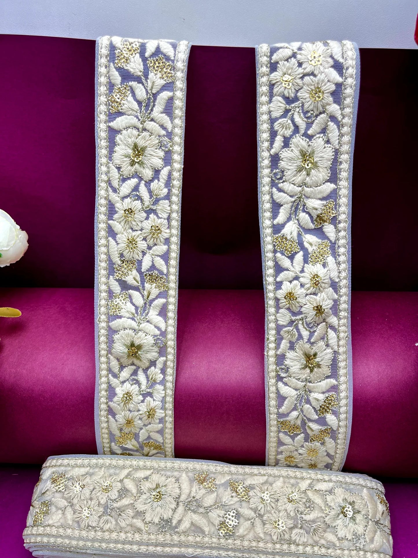 Embroidered Lace Lucknowi Jari Border JA7968/PRO69019