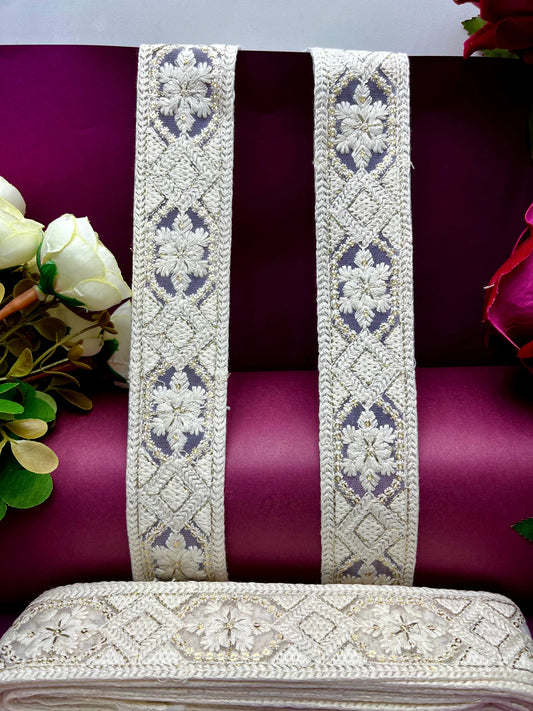 Embroidered Lace Lucknowi Jari Border JA12019/PRO103954