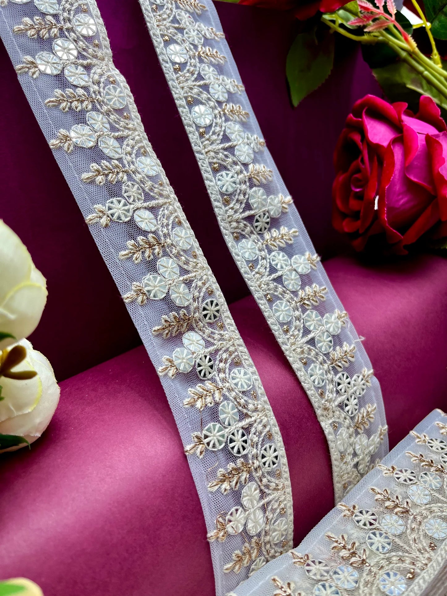 Embroidered Lace Lucknowi Jari Border JA9226/PRO77741