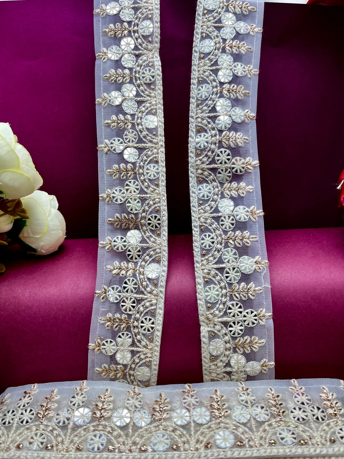 Embroidered Lace Lucknowi Jari Border JA9226/PRO77741