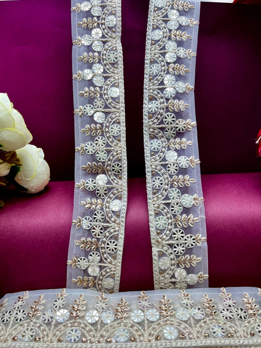 Embroidered Lace Lucknowi Jari Border JA9226/PRO77741