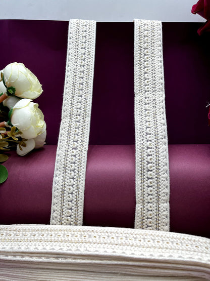 Embroidered Lace Lucknowi Jari Border JA9823/PRO82658