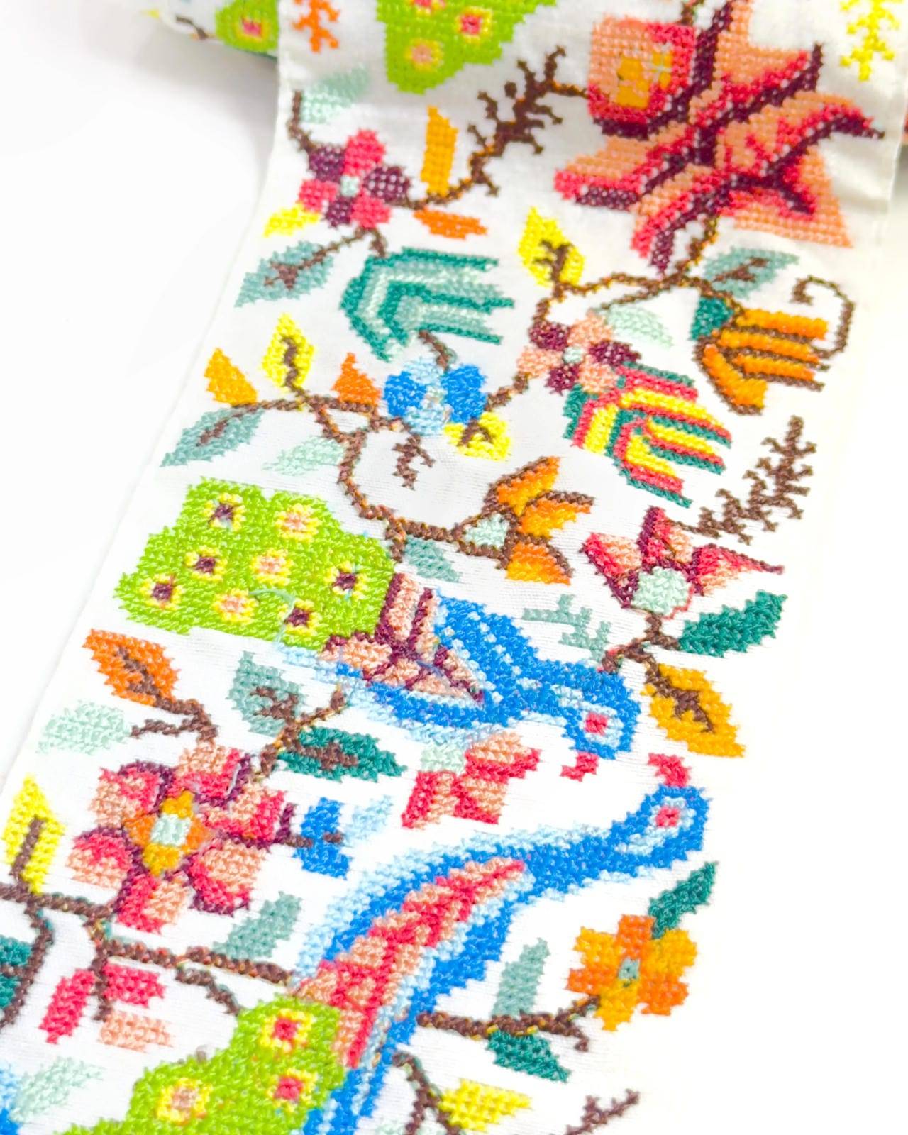 Embroidered Peacock Motif Indian Ribbon Trim Cross-Stitch - Bharat trading