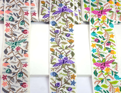 Embroidered Bird Motif Indian Ribbon Trim - Bharat trading