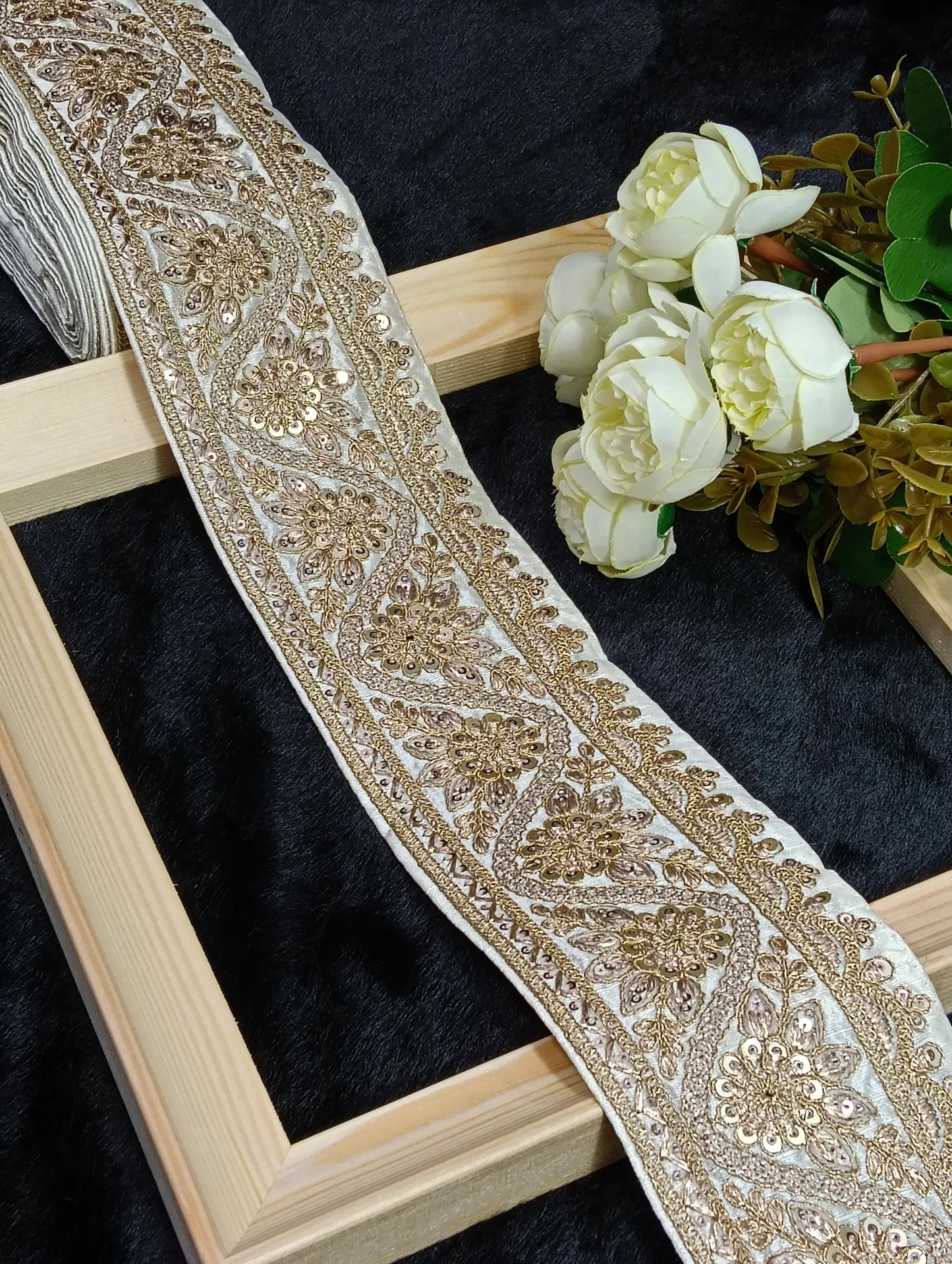 Embroidery Lace Jari Border JA14205