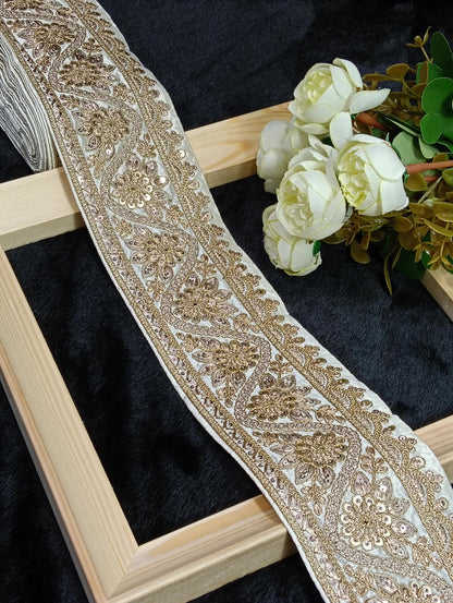 Embroidery Lace Jari Border JA14205