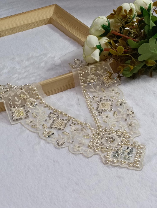 Embroidered Neck Patch Design NE1014 - Artiza Lace