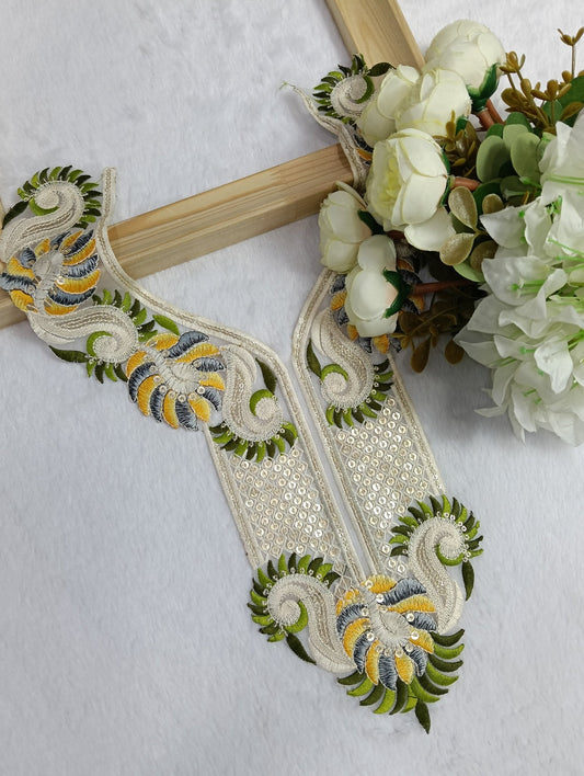 Embroidered Neck Patch Design NE1051 - Artiza Lace