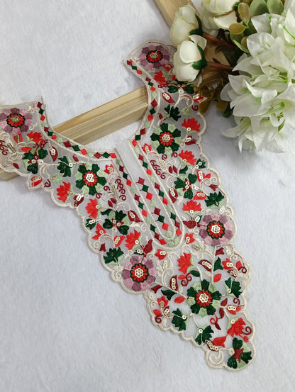 Embroidered Neck Patch Design NE1053 - Artiza Lace