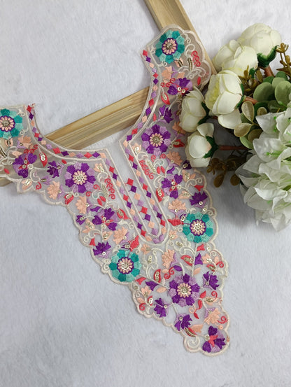 Embroidered Neck Patch Design NE1053 - Artiza Lace