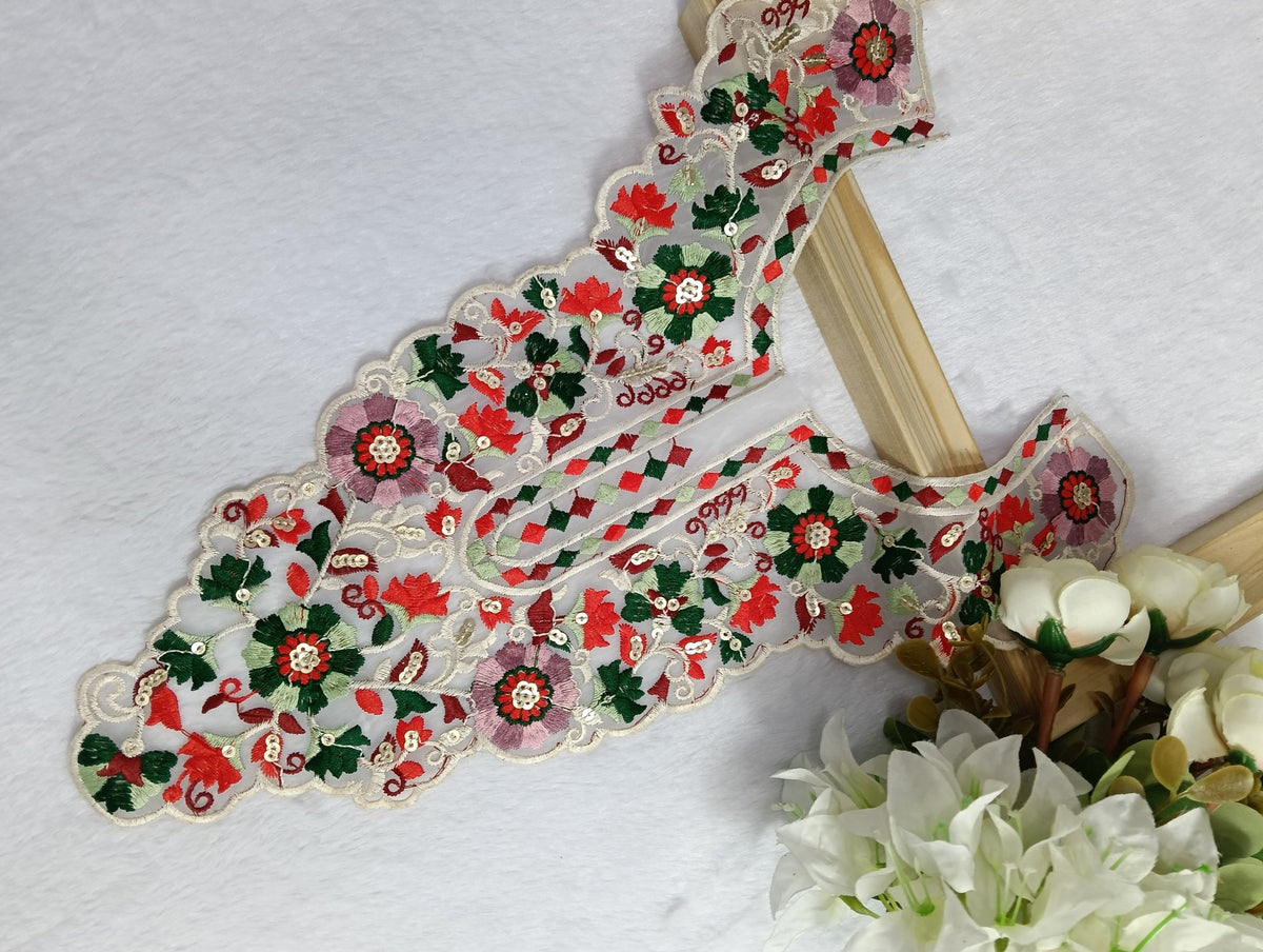 Embroidered Neck Patch Design NE1053 - Artiza Lace