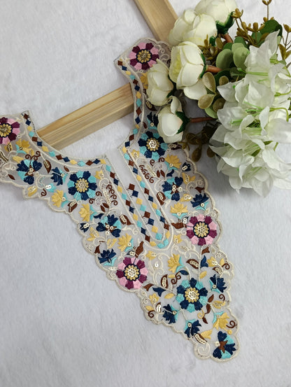 Embroidered Neck Patch Design NE1053 - Artiza Lace