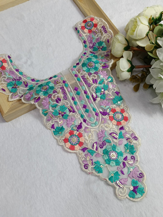 Embroidered Neck Patch Design NE1053 - Artiza Lace